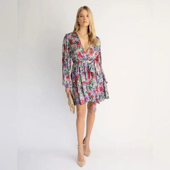 NWT Dance & Marvel Sensational Floral Tiered Mini Dress - Picture 2 of 13